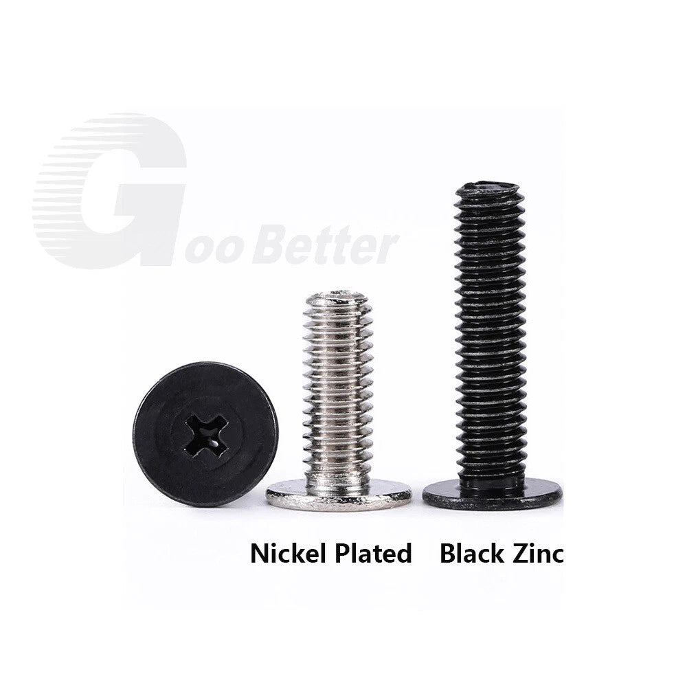 Ultra Thin Flat Wafer Head Machine Screws – M2 M2.5 M3 M4, Black Zinc or Nickel Plated, for Laptops & Electronics