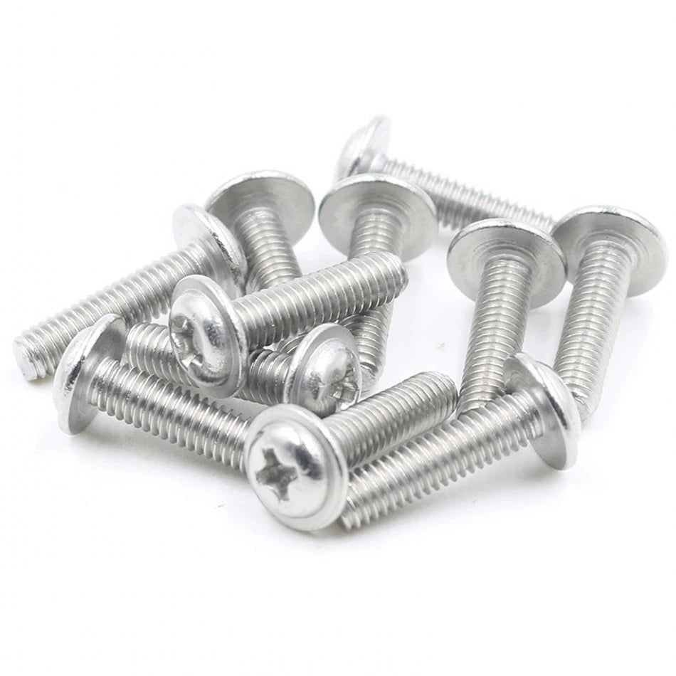 A4 Stainless Steel Phillips Pan Flanged Head Machine Screws M3 M4 M5