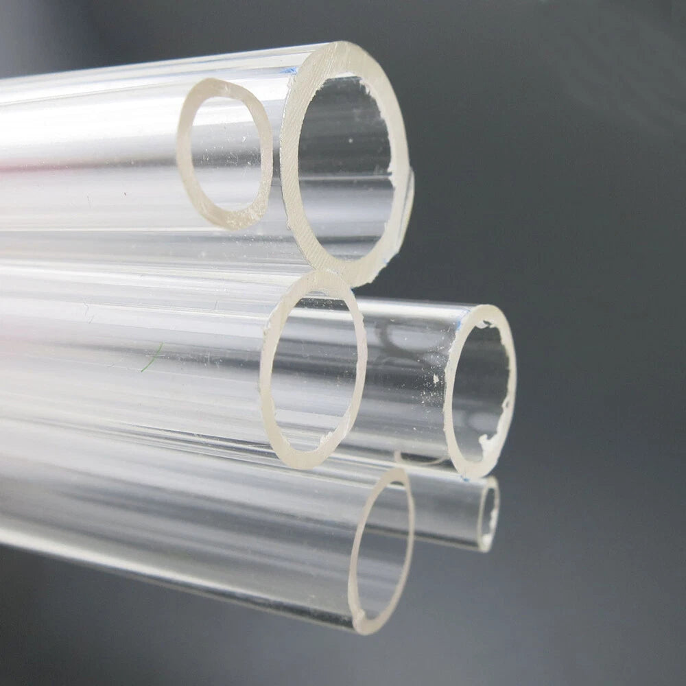 Clear Round Acrylic Tube — OD 8–20mm × 250mm | Perspex Hollow Pipe for Candles & DIY