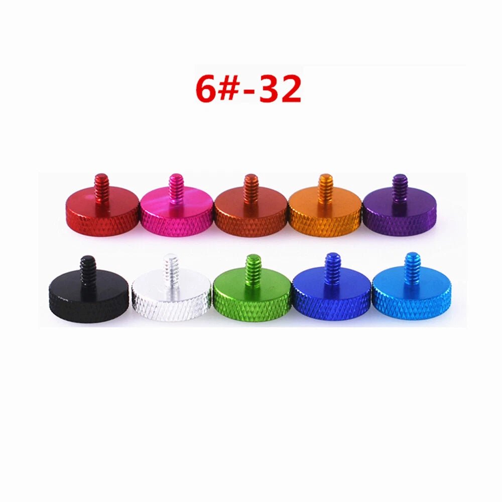 6 - 32 UNC Anodised Flat Knurled Thumb Screws 6mm — Aluminum, 10 Colors, PC Case Hand Grip - HomeDIYer