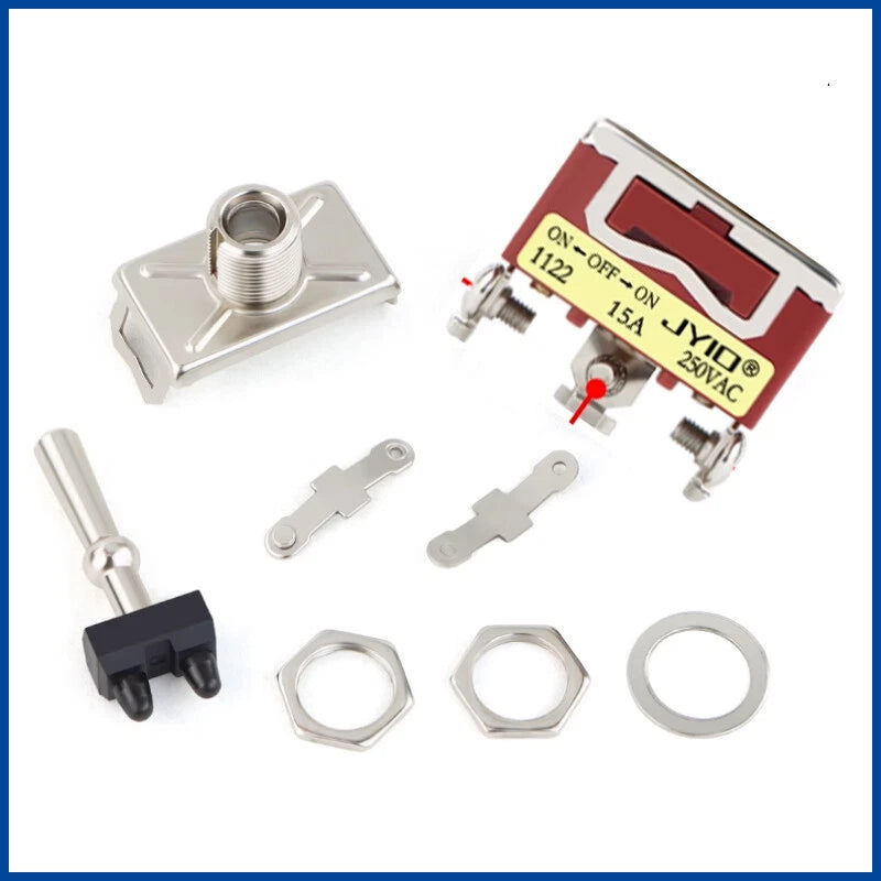 SPDT Toggle Switch ON-OFF-ON 3 Position 3-Pin 15A 250VAC — E-TEN 1122