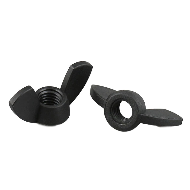 Lock Nuts Butterfly Wing Head Thumb Nuts M3M4M5M6M8M10M12 Screws Black Grade 4.8