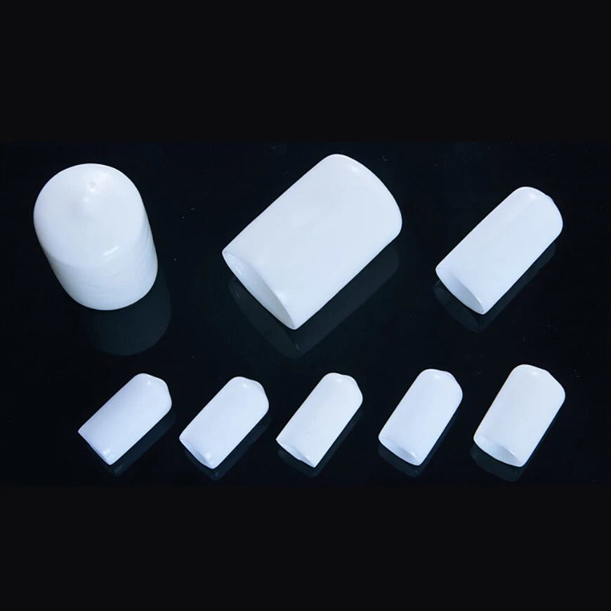 Vinyl Rubber Thread Cover Caps – End Caps for Rods & Screws, Φ1.5mm to Φ24mm (White)