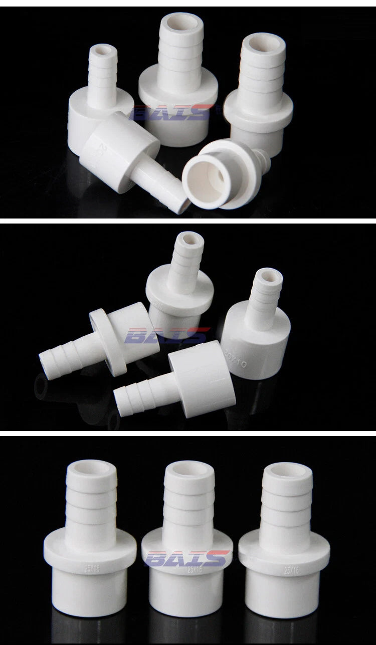 PVC Straight Pipe Connector — Hose Barb Adapter Fitting OD 20–63mm