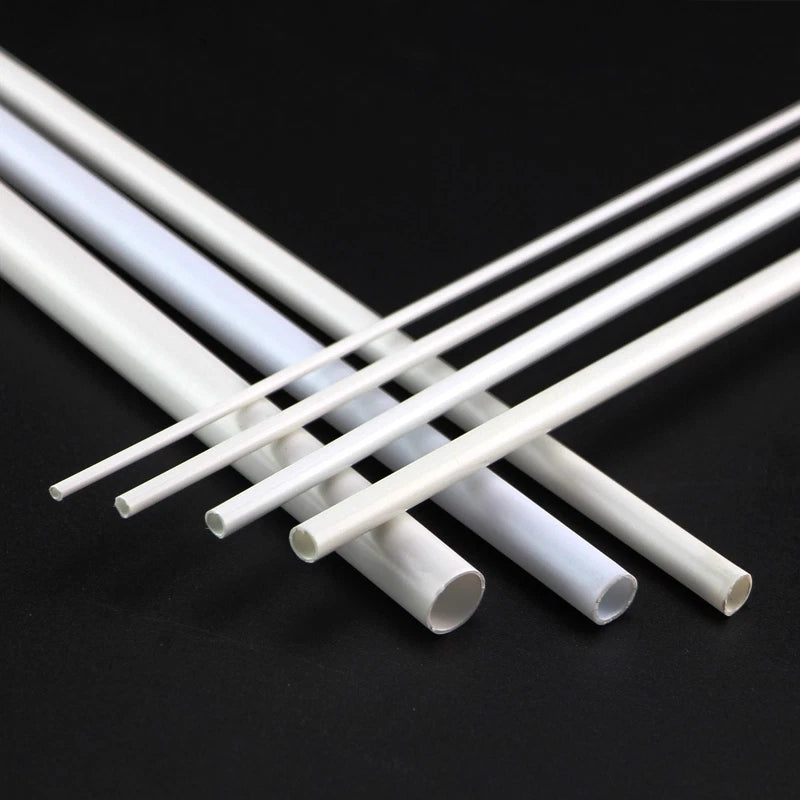 ABS Plastic Round Hollow Tube for DIY Model Crafts — 250mm, 5-Pack