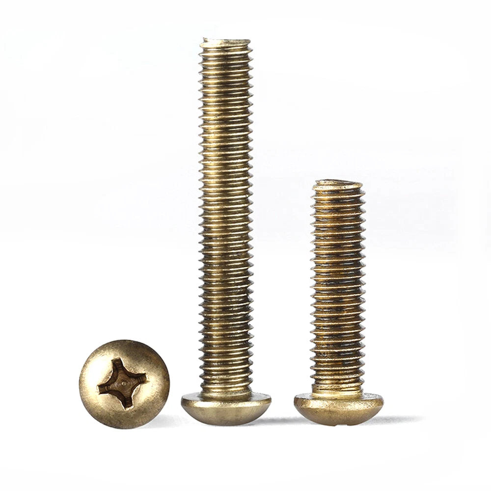 Solid Brass Pan Head Phillips Machine Screws — M2 M2.5 M3 M4 M5 M6 | All Sizes