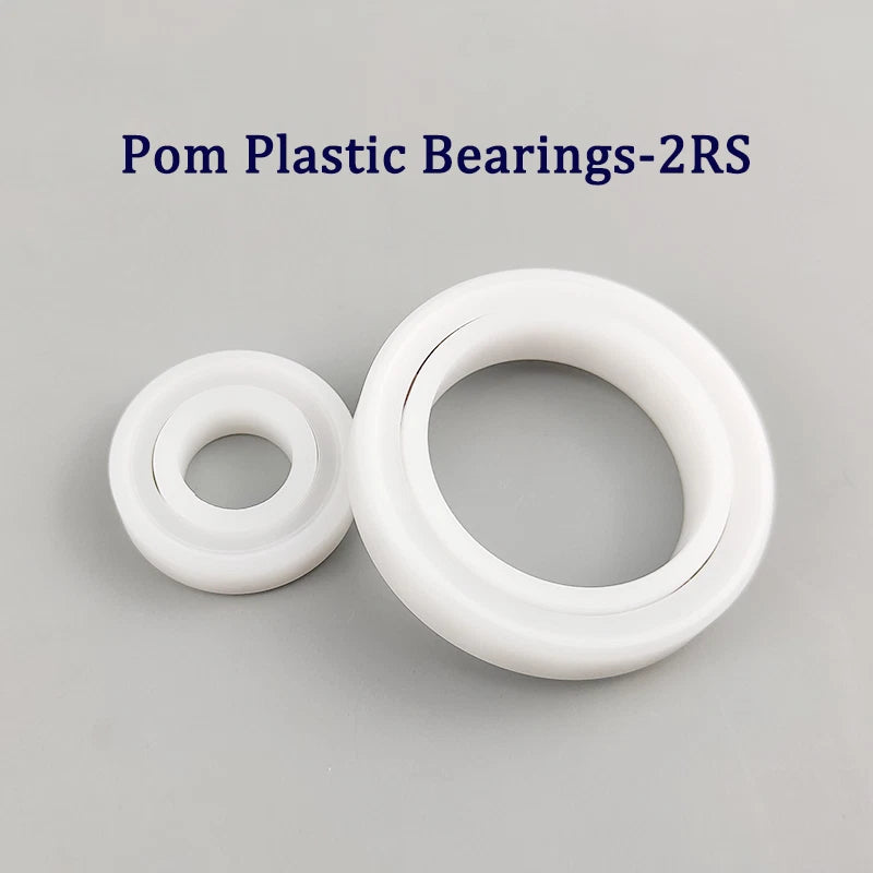 POM Plastic Bearing Deep Groove Ball Bearings Double-sided Sealing I.D:8-40mm