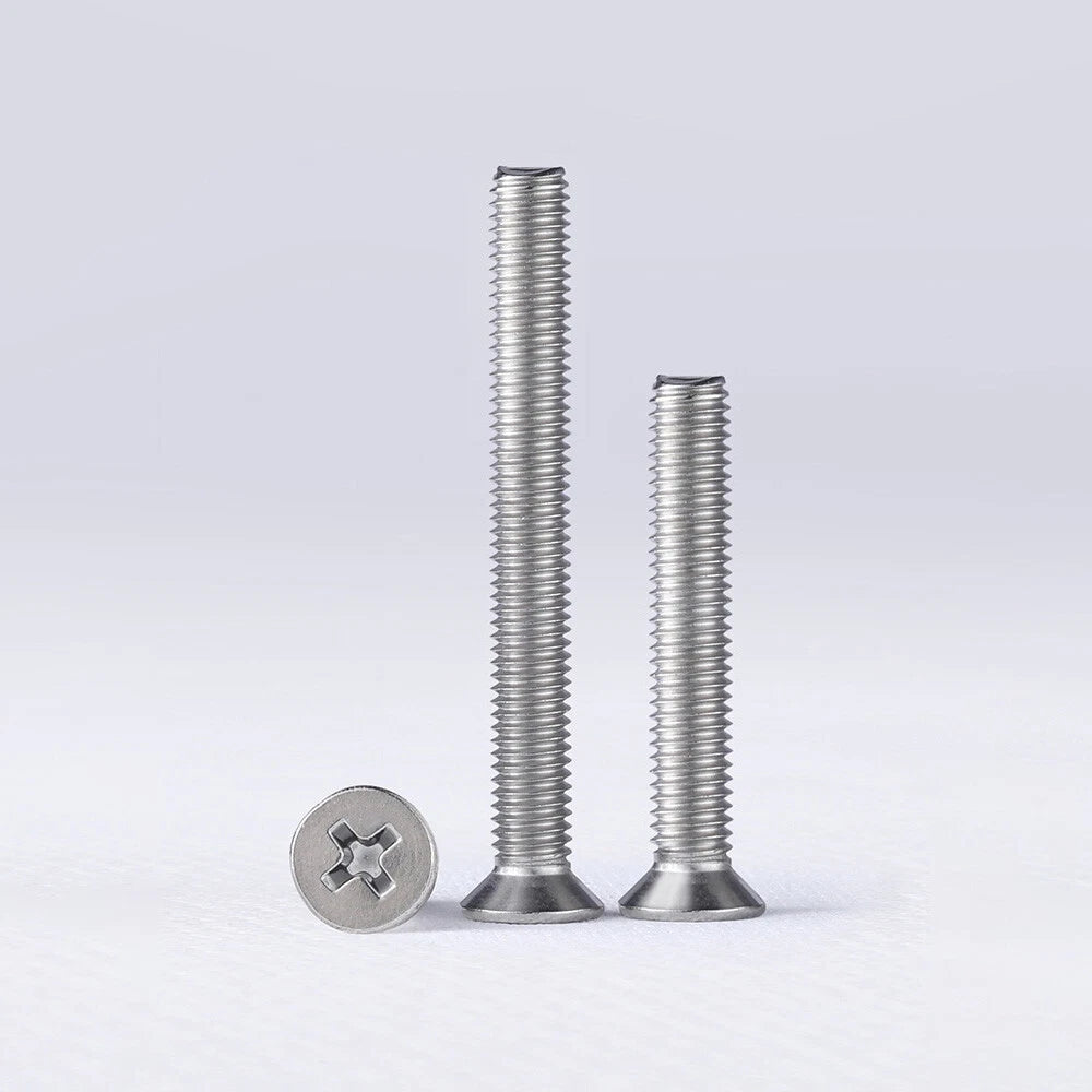 A2 Stainless Steel Pozi Countersunk Flat Head Machine Screws M3 M3.5 M4 DIN 965 — 3mm to 180mm