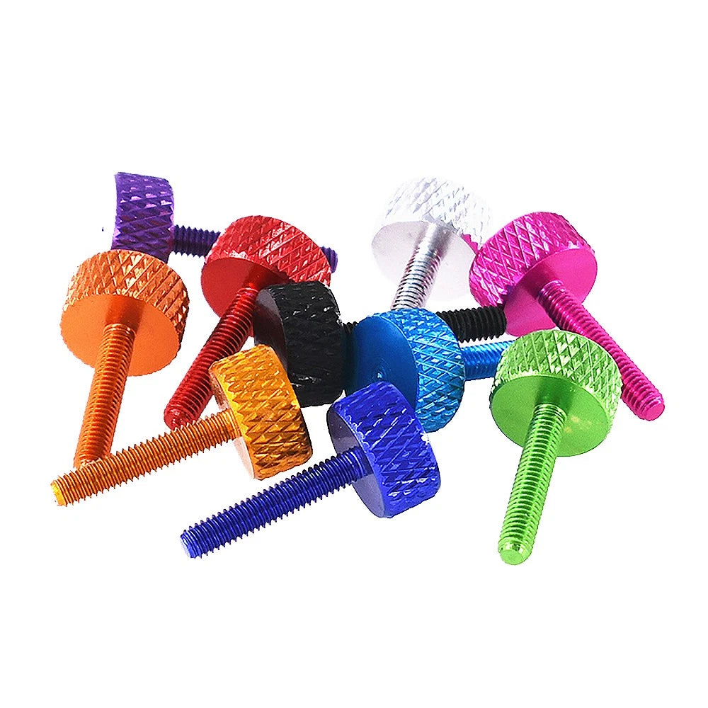 M3.5x20mm Aluminium Knurled Thumb Screws – Flat Head Hand-Grip Bolts for PC Case & DIY Projects