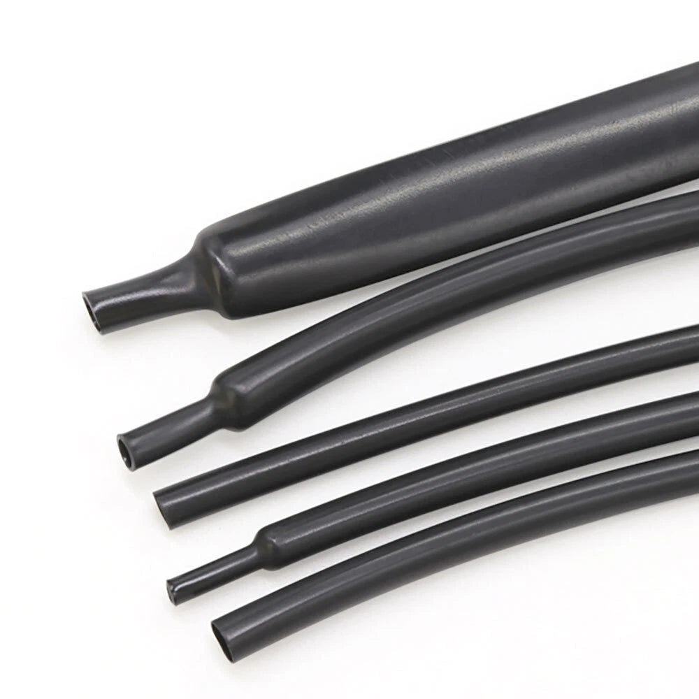 Heat Shrink Tubing 2:1 Gloss Black — Flexible Soft Wire Insulation Sleeve
