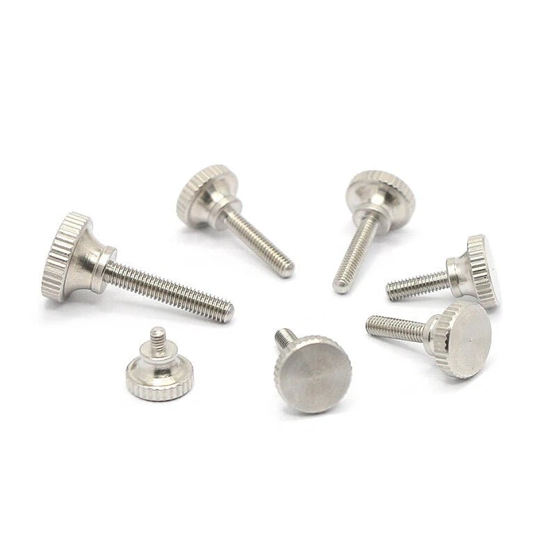 M2–M6 Knurled Thumb Screws – 303 Stainless Steel, Round Flat Head Hand Grip Knobs (3–40mm Lengths) - HomeDIYer
