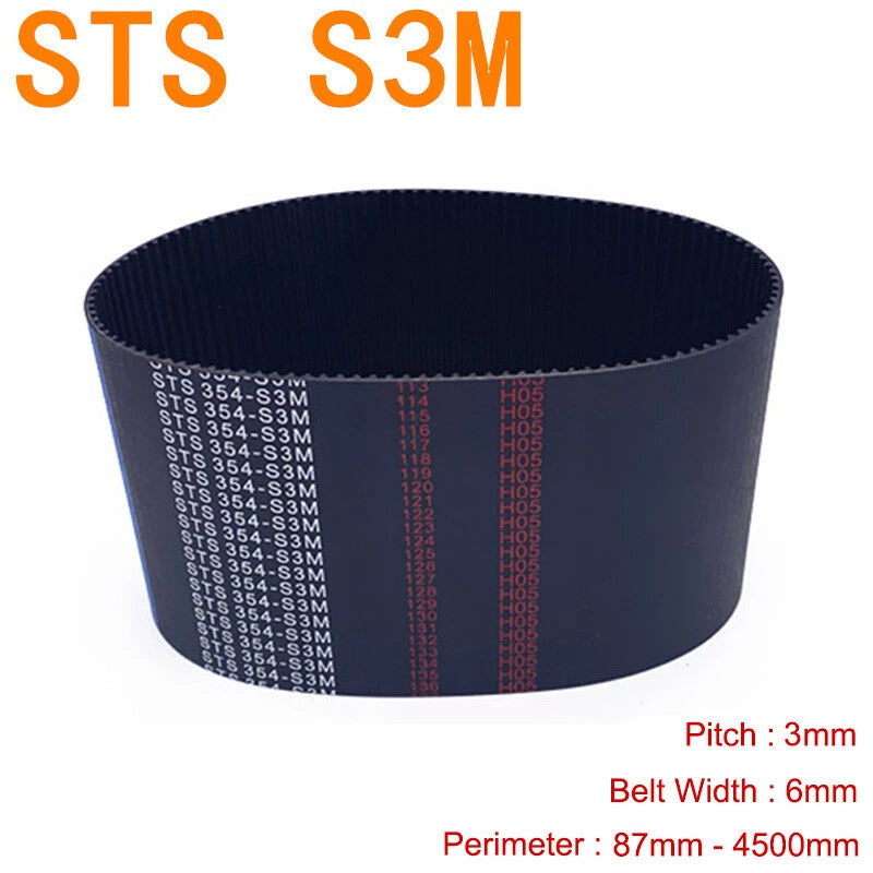 S3M Rubber Timing Belt – 3mm Pitch, 6mm Wide, Closed Loop for CNC & 3D Printer
