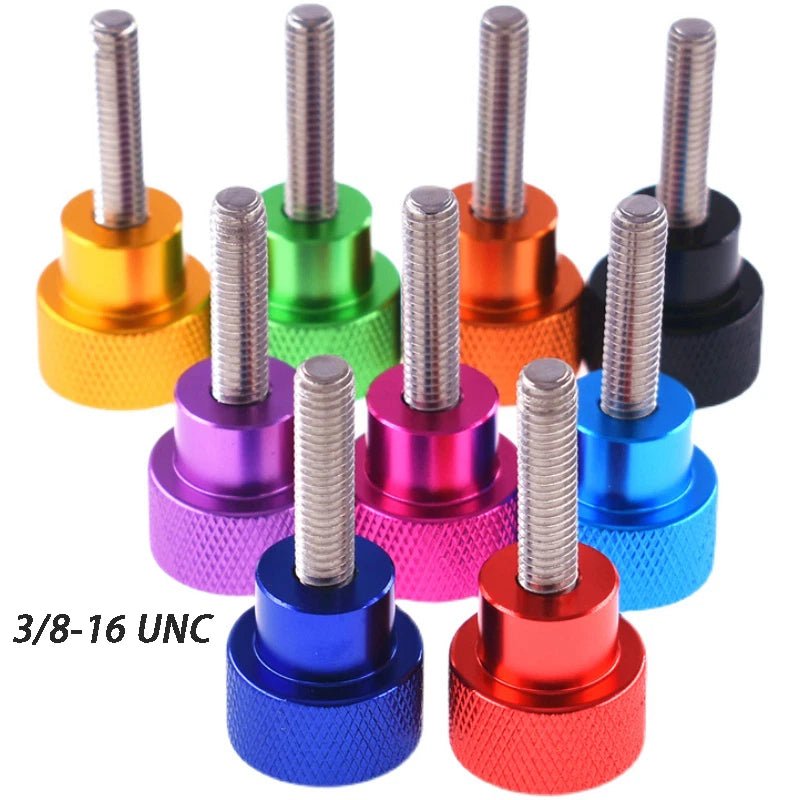 3/8 - 16 UNC Knurled Thumb Screws – Aluminum Hand Grip Knob + Stainless Steel, Anodised Colors (6–100mm Lengths) - HomeDIYer