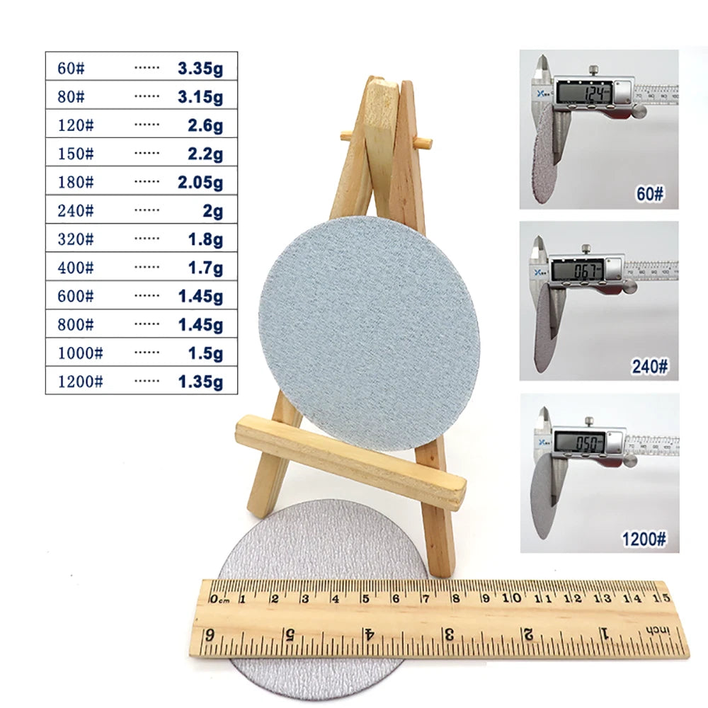 75mm 60-1200 Grit Dry Sanding Discs 3 Inch Hook and Loop Abrasive Sandpaper Pads