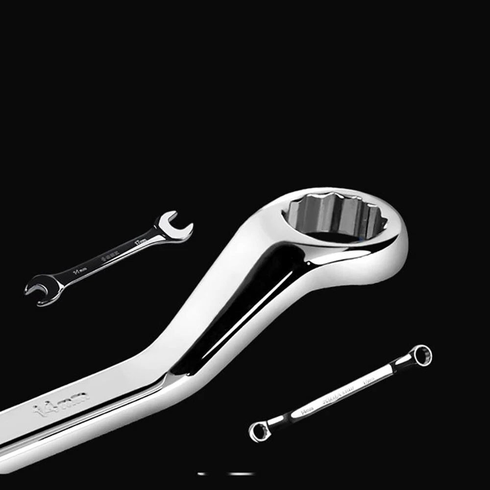 1Pc Double Head Ring Spanner Wrench Set 8pc 5.5mm-27mm Metric Ring Deep Offset