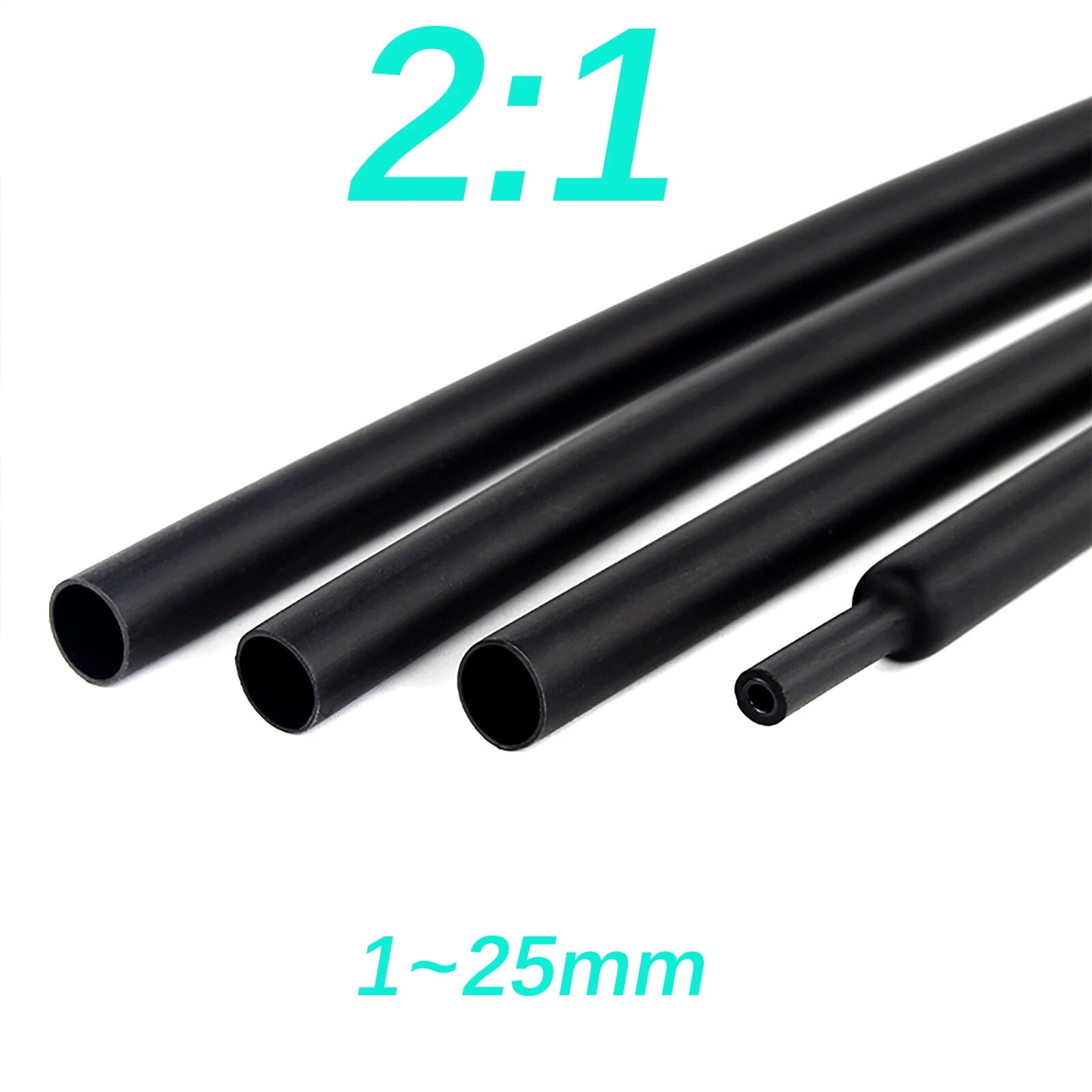 2:1 Adhesive Glue Lined Heat Shrink Tubing – Waterproof Black Heatshrink