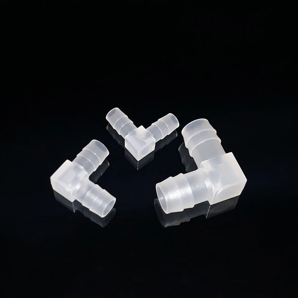 90° Elbow Barbed Hose Connector — Plastic Push-In Fitting for Air & Water Pipe 4mm–20mm