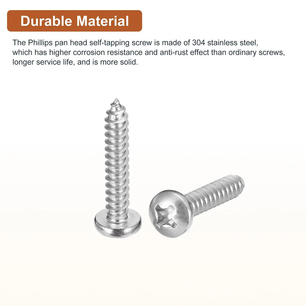 M3 M3.5 M4 M5 M6 Pan Head Self Tapping Screws – 304 Stainless Steel