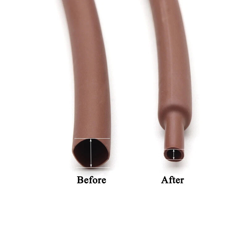 Brown PE Heat Shrink Tubing 2:1 — Electrical Wire Sleeving, 1mm–50mm