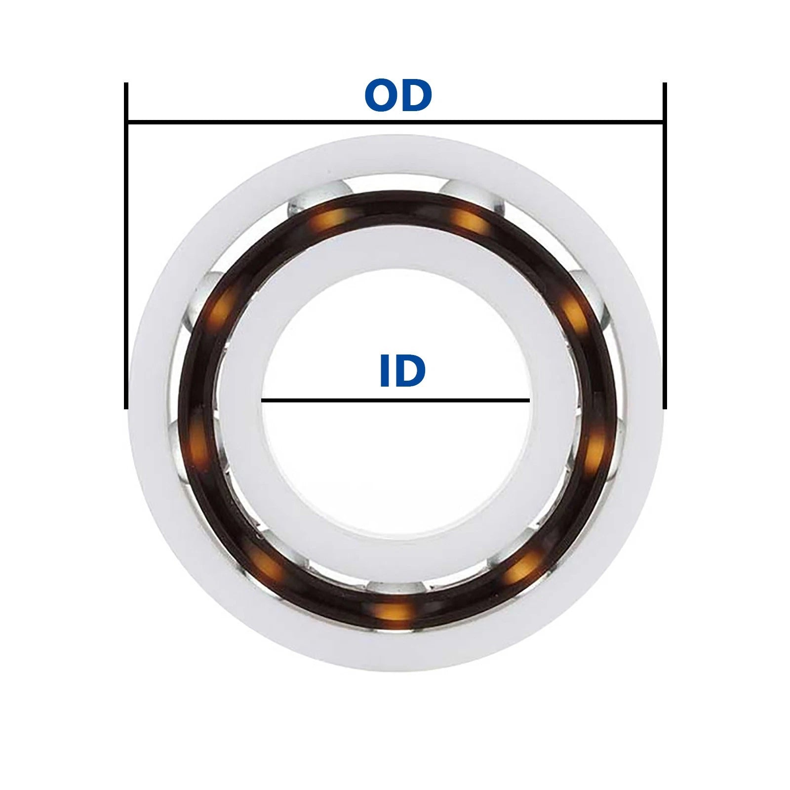 POM Plastic Bearing Glass Ball Deep Groove Balls Bearings ID 8mm-30mm OD 22-55mm
