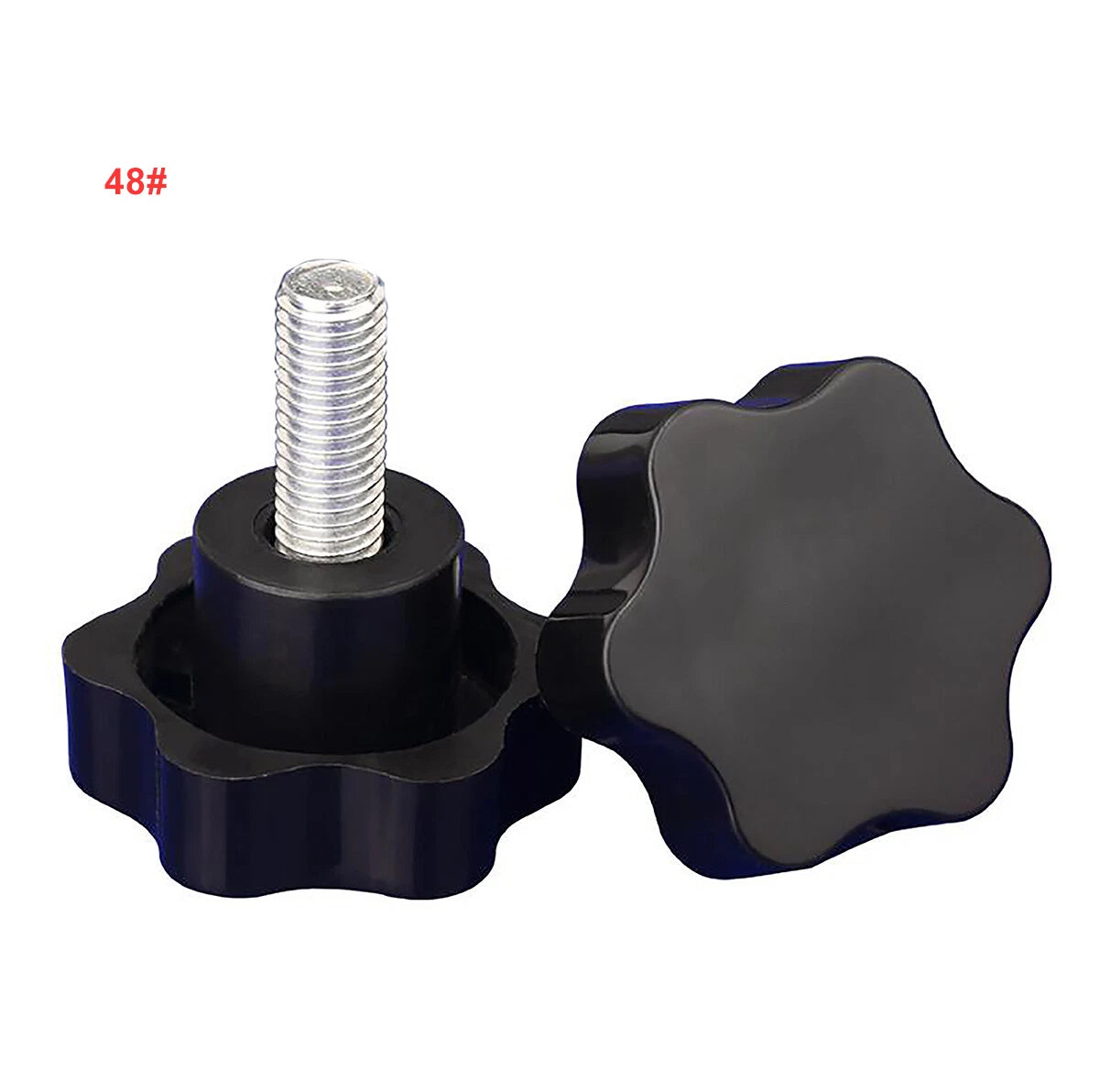 M8/M10/M12 Plastic Thumb Screws – 48mm Six-Petal Flower Knob Bolt