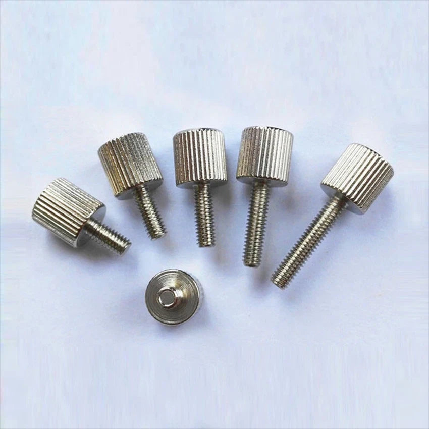 M3 M4x6mm-20mm Ni-Plated Carbon Steel Knurled Thumb Screws Hand Grip Knob Bolts