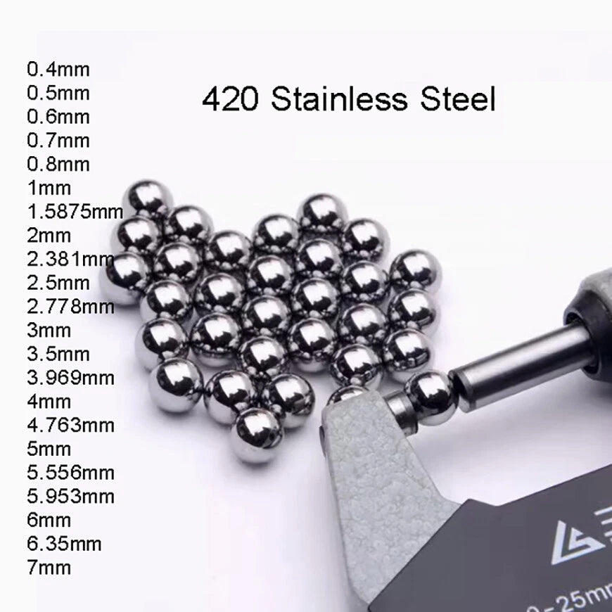 Precision 420 Stainless Steel Ball Bearing Replacement Bearings 0.4mm to 1mm