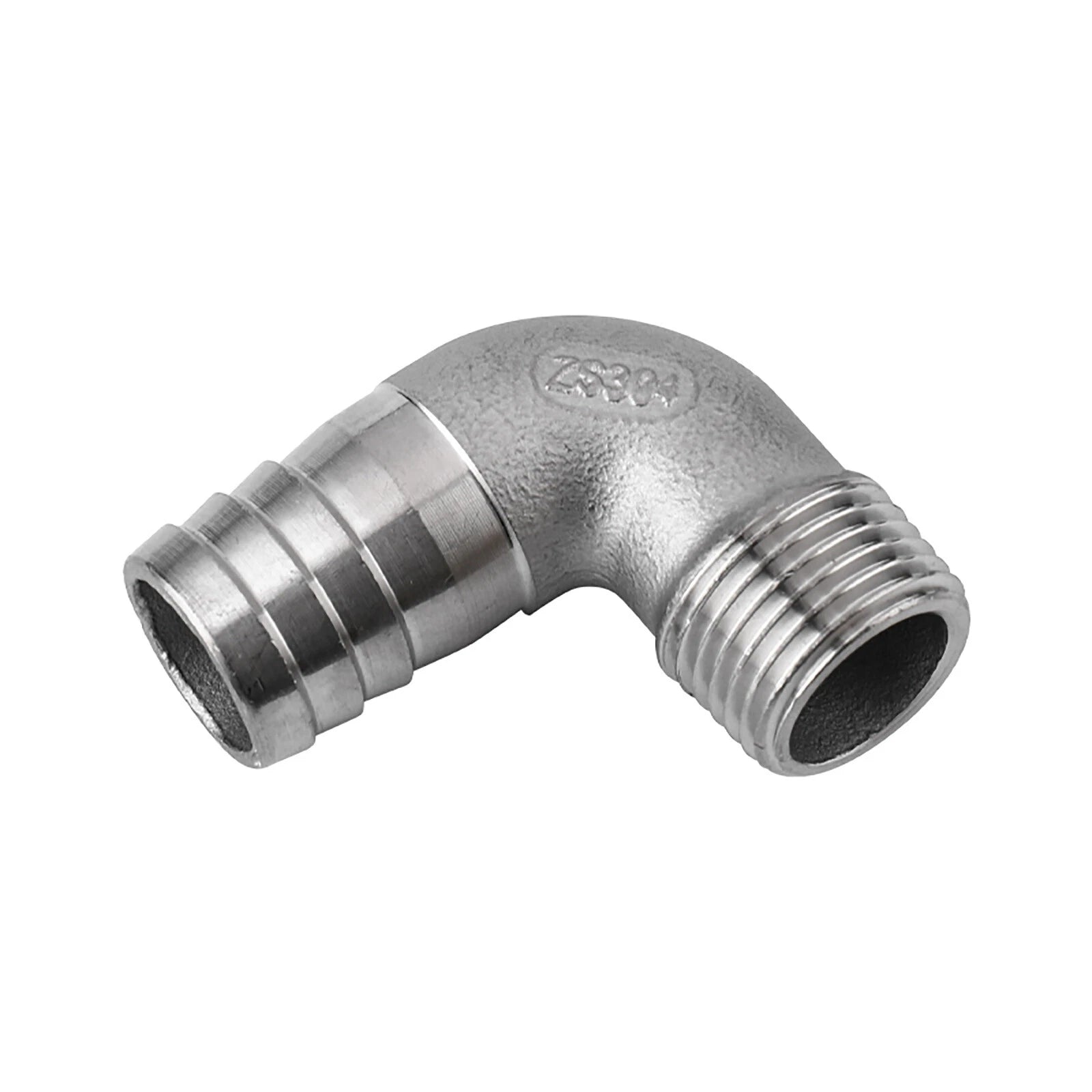 BSP 90° Elbow Barbed Hose Fitting — 304 Stainless Steel Pipe Connector