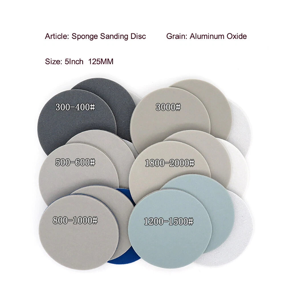 1 Inch（25mm）Hook & Loop Sponge Sandpaper Red Sanding Discs 300 Grit - 2000 Grit