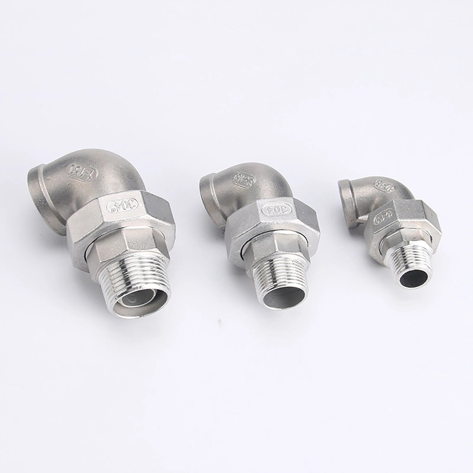 BSP 304 Stainless Steel Female Male Elbow Union Pipe Fitting — DN8 to DN50