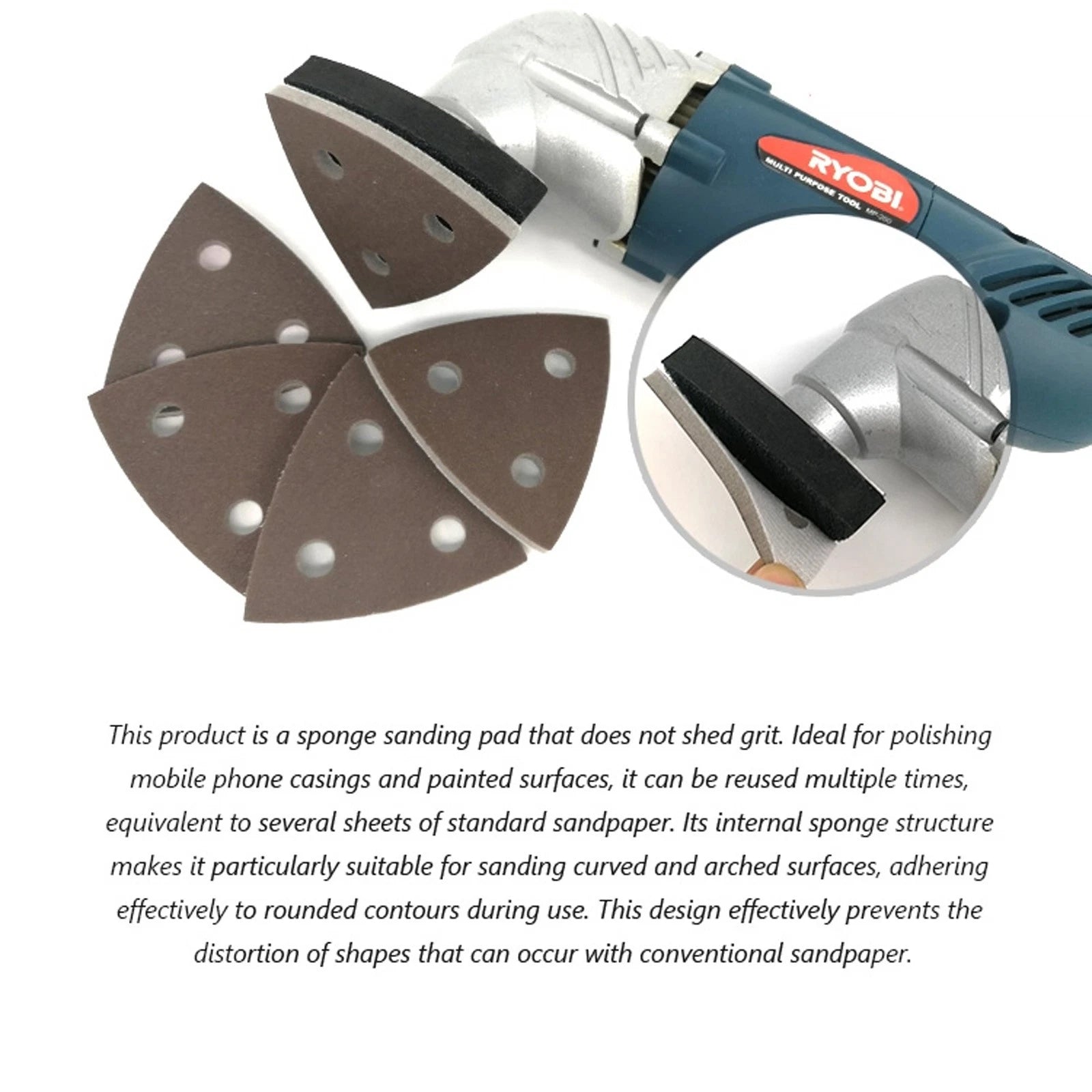 Mouse Sanding Sheets Mouse Palm Sander Sandpaper 3 Hole Triangle Sandpaper 80mm
