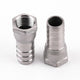 304 Stainless Steel Female NPT x Barb Hose Tail Connector — 1/4" to 1"