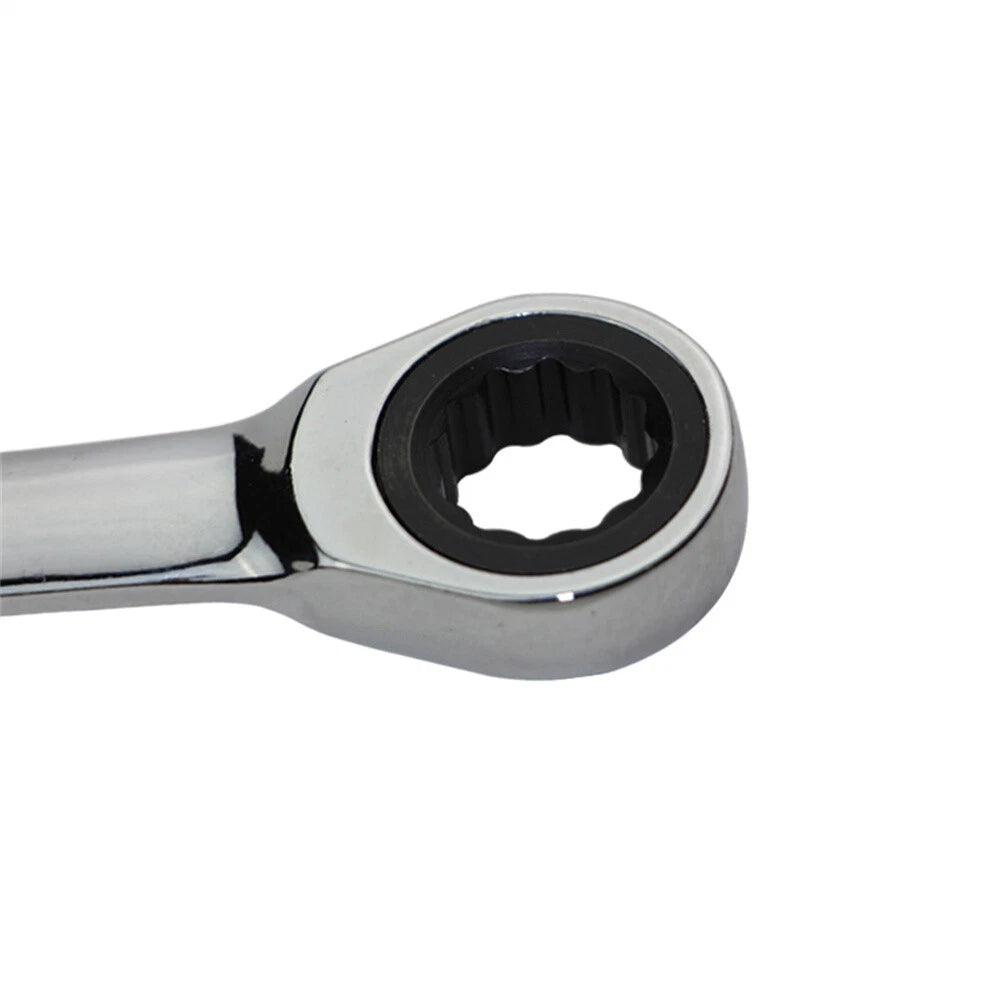 Ratchet Ring Spanner Set Double End 6mm-27mm 72 Tooth Wrench CrV Steel Polished
