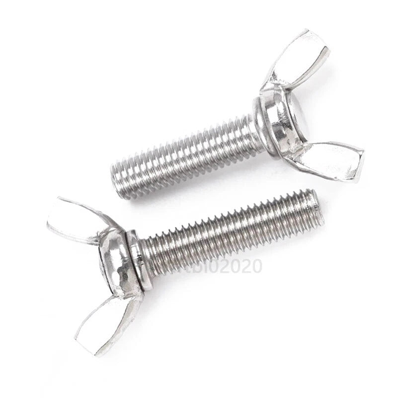 M3-M10 Round Head Phillips Screws Bolt With Flat Washer & Wing Nut A2 Stainless