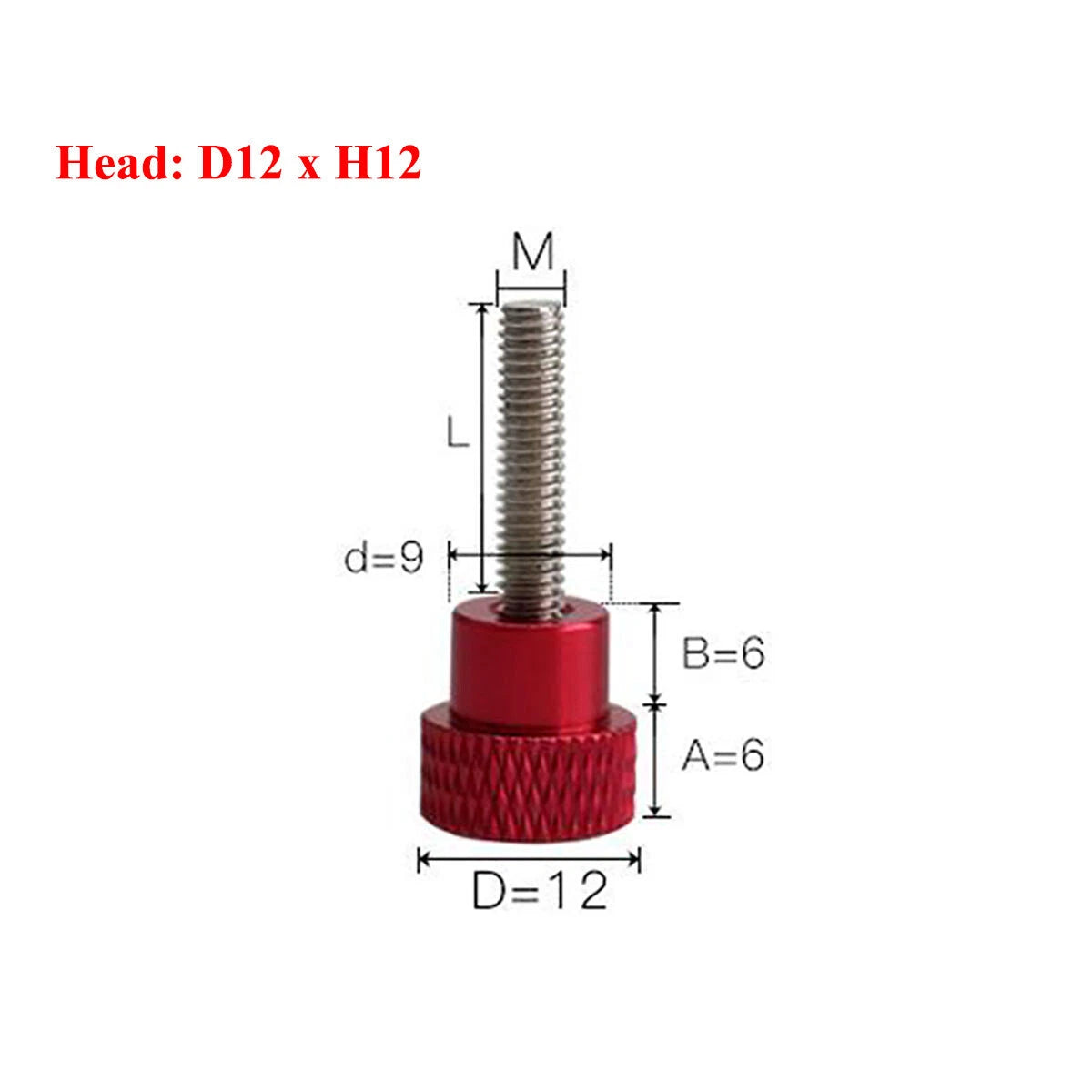 Knurled Thumb Screws with Aluminum Handle — Stainless Steel, M3 to M10
