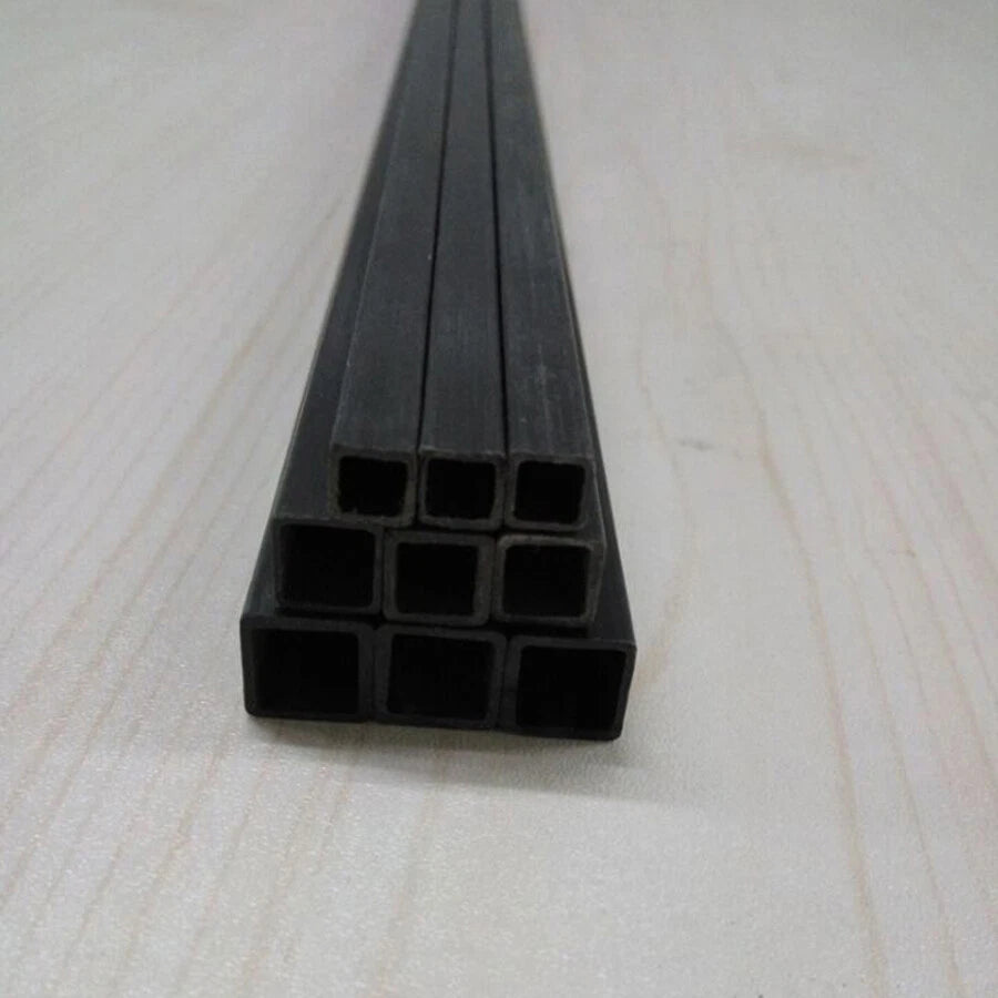Black Carbon Fiber Square Tube 3mm–10mm OD | Hollow RC Model Pipe