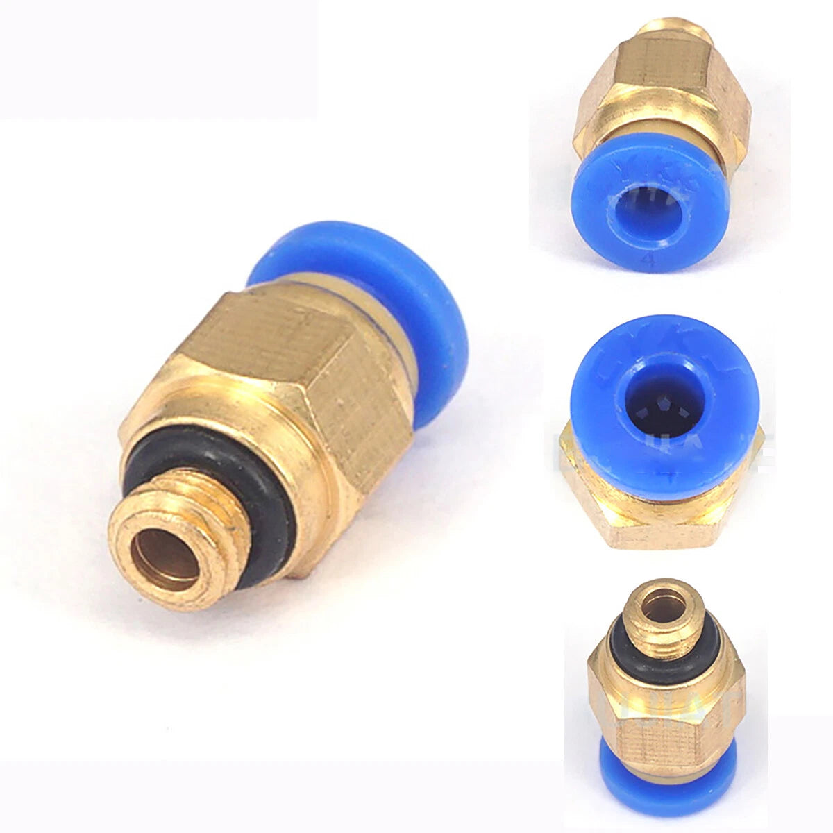 Pneumatic 4mm OD Tube x M5/M6 Male Straight Push-to-Connect Air Fitting