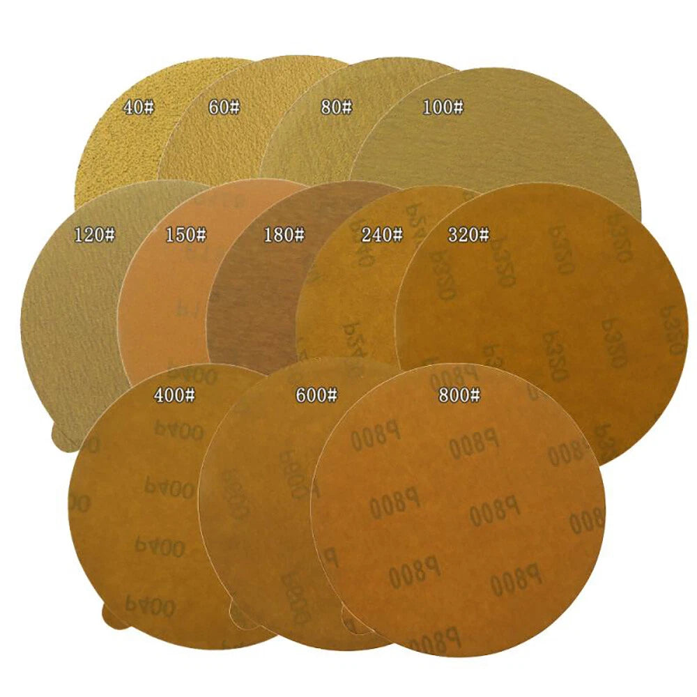 6" 150mm Yellow Self-Adhesive Sanding Discs for Orbital Sander | 40-800 Grit PSA Sandpaper