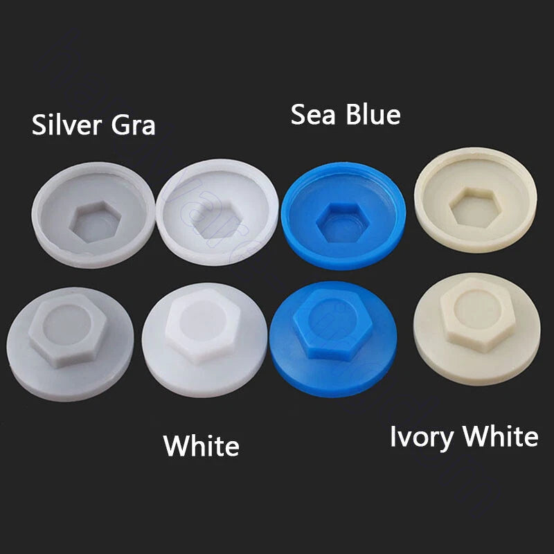 Waterproof Screw Caps for 5.2mm Hex Head Self‑Drilling Screws – Plastic Hex Cover (Metric)