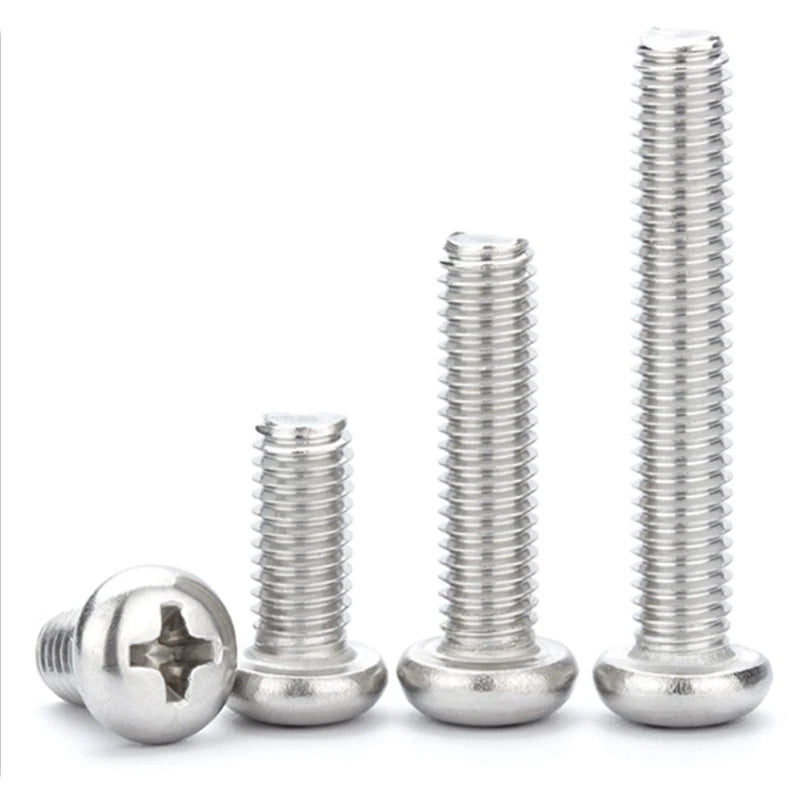 M3.5 Pozi Pan Head Machine Screws – A2 Stainless Steel (304), 10mm–100mm Lengths