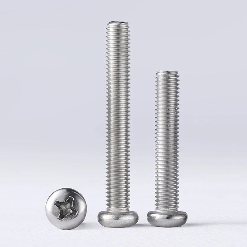 M2 M2.5 M3 Phillips Pan Head Screws – 316 Stainless Steel Marine Grade, Fully Threaded