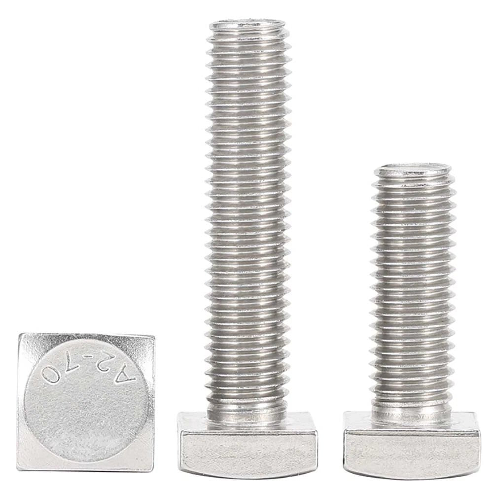 Square Head Bolts M4 M5 M6 M8 M10 M12 — A2 304 Stainless Steel, Multiple Lengths - HomeDIYer