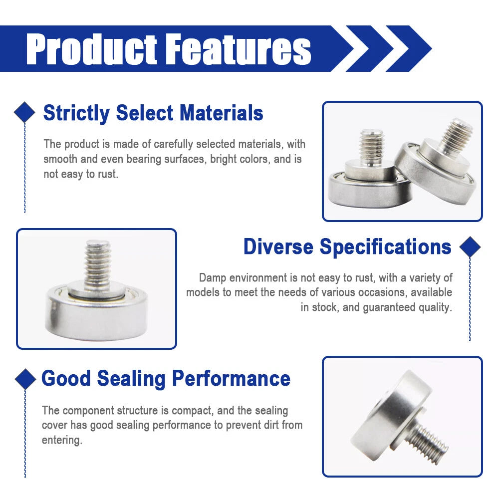 NTBG 7-52mm Metal Ball Bearing Pulley Flat Roller Guiding Wheel M3-M10 Threaded