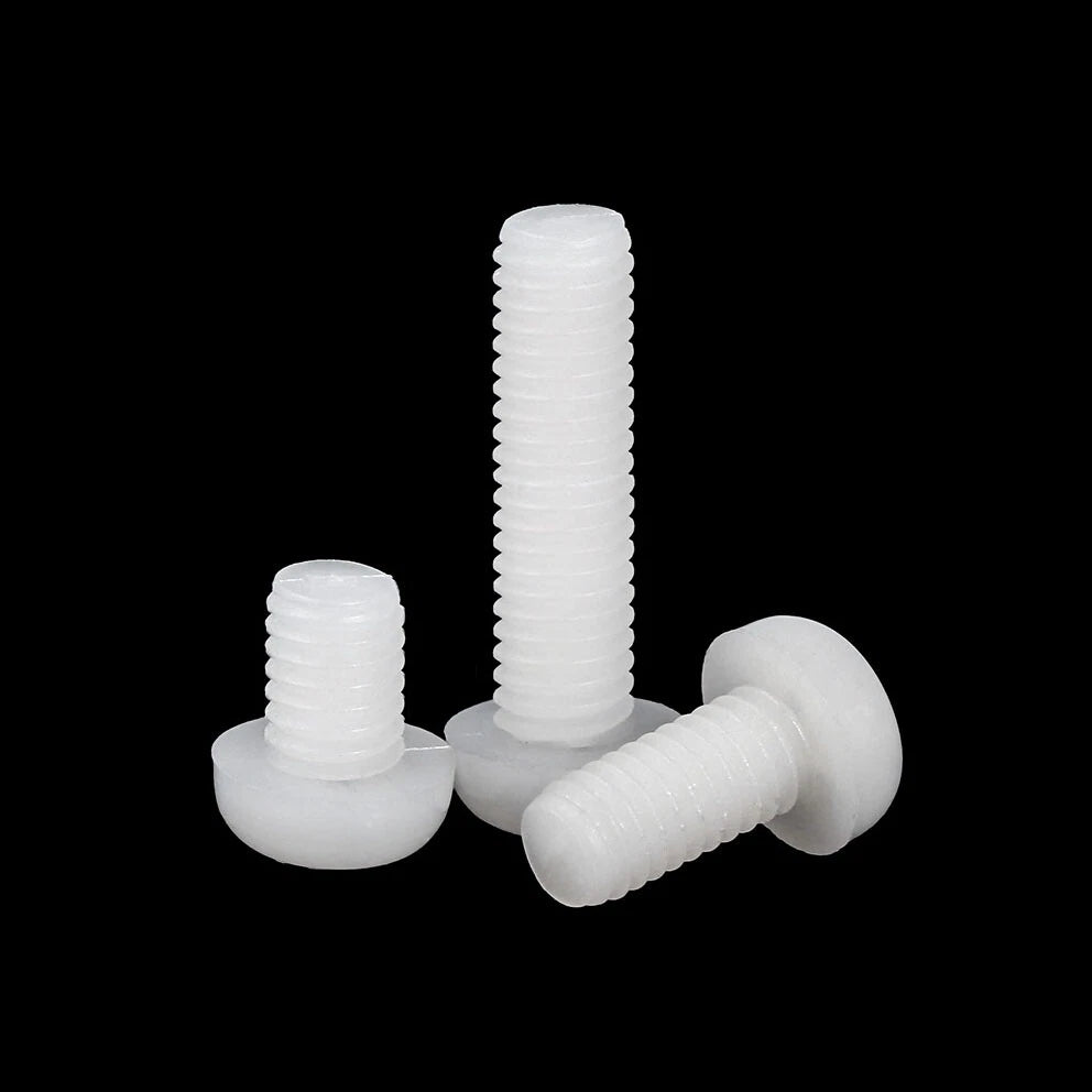 White Nylon Phillips Pan Head Machine Screws – M3 M4 M5 M6, Fully Threaded (4–60mm) - HomeDIYer