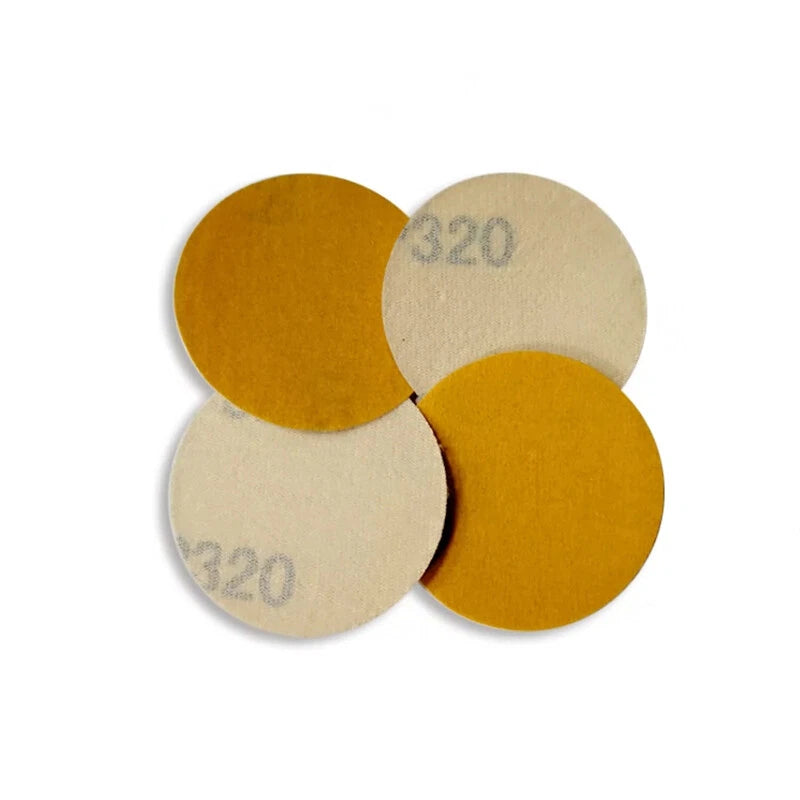 2" 50mm Yellow Dry Sandpaper Sheet Sanding Discs Polishing 240 320 500 Grit
