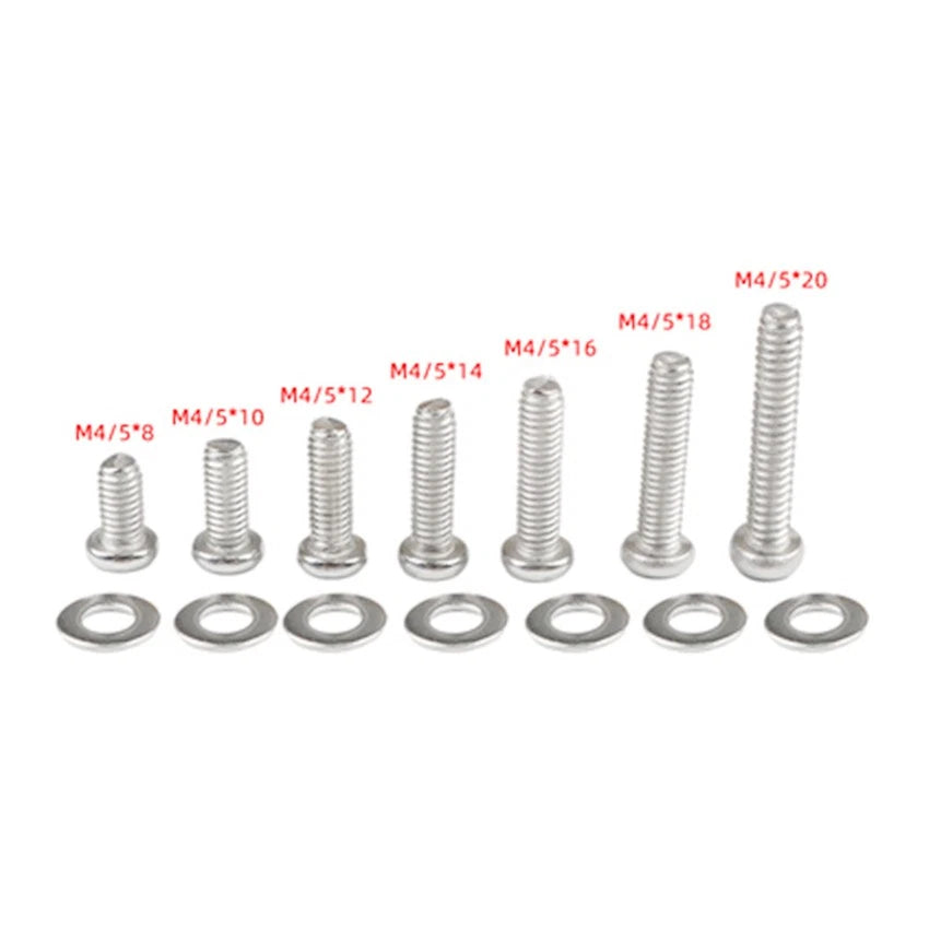 M4 M5 Phillips Pan Head Machine Screws with Gaskets – A2 Stainless Steel, Corrosion‑Resistant (8–20mm Lengths)