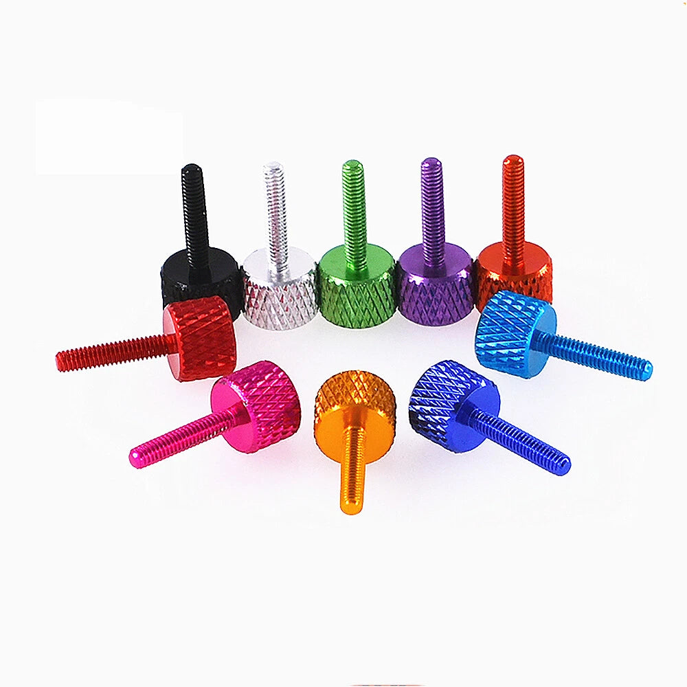 M2.5 Knurled Thumb Screws – Aluminum Alloy Hand-Tighten Bolts for PC Case & DIY Projects