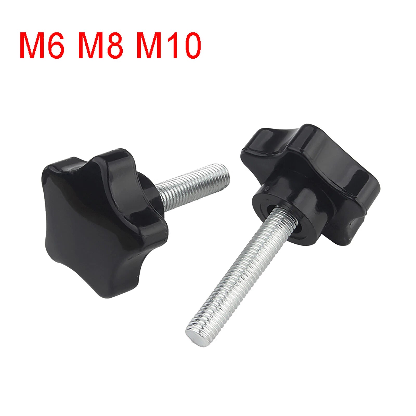 M6 M8 M10 Black Plastic Rosette Pentagram Star Thumb Screws Hand Grip Knob Bolts