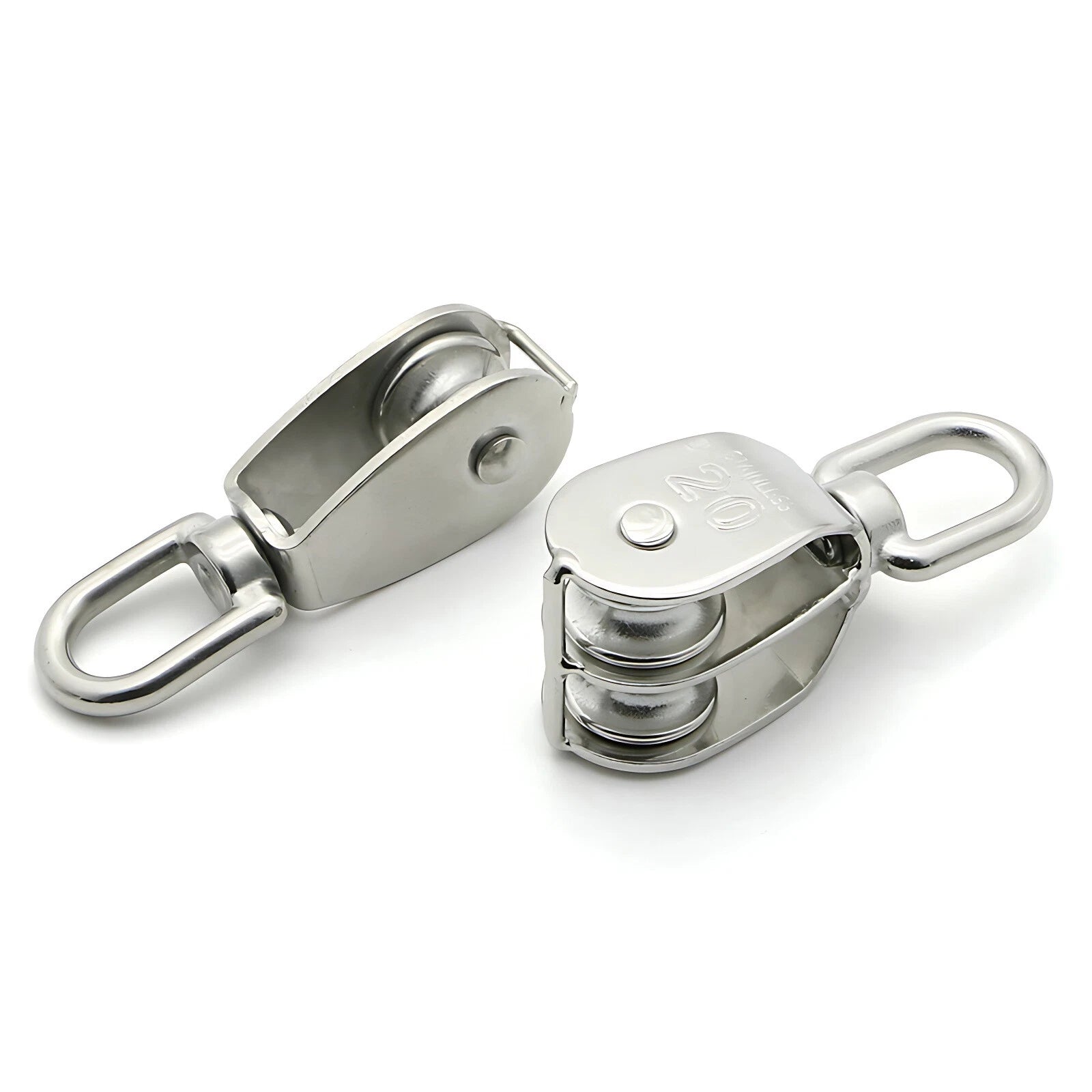 Stainless Steel Single-Double Pulley Block Traction Wheel Swivel Lifting Rope