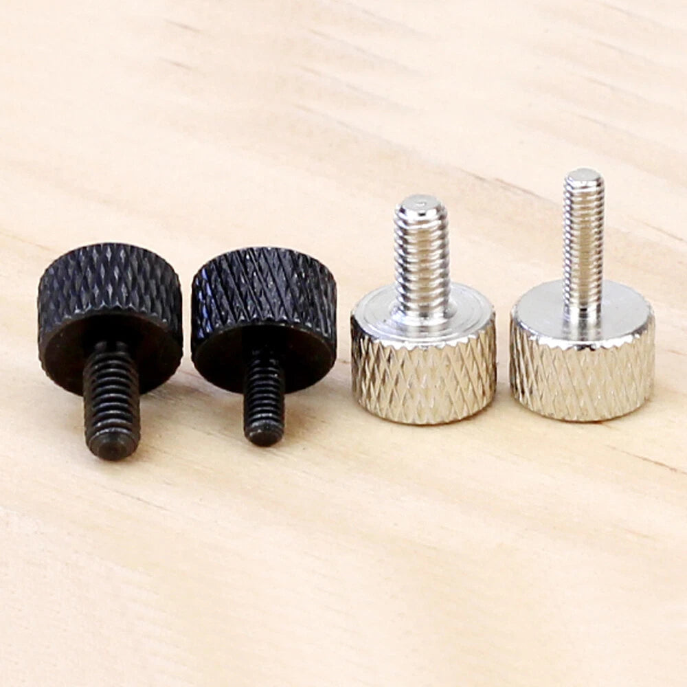 10PCS M3 M4 X 5-12MM KNURLED THUMB SCREWS THIN TYPE SILVER BLACK HAND KNOB BOLTS